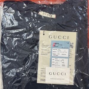 Gucci Navy Crewneck Tee with Branded Tag